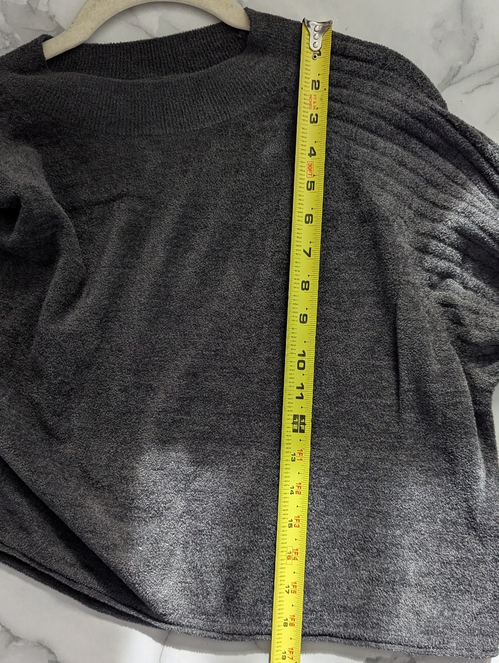 Barefoot Dreams CozyChic Ultra Lite Cropped Mock Neck Sweater Green Large L - Picture 8 of 9